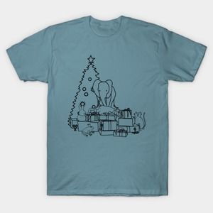 Merry Christmas from the Cute Animals Line Drawing